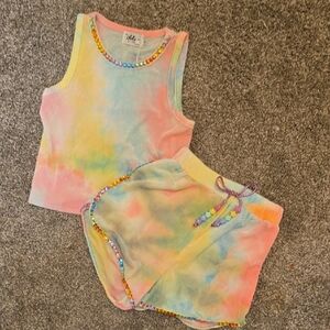 Lola + The Boys Pastel Tie-Dye Tank with Beaded Neckline